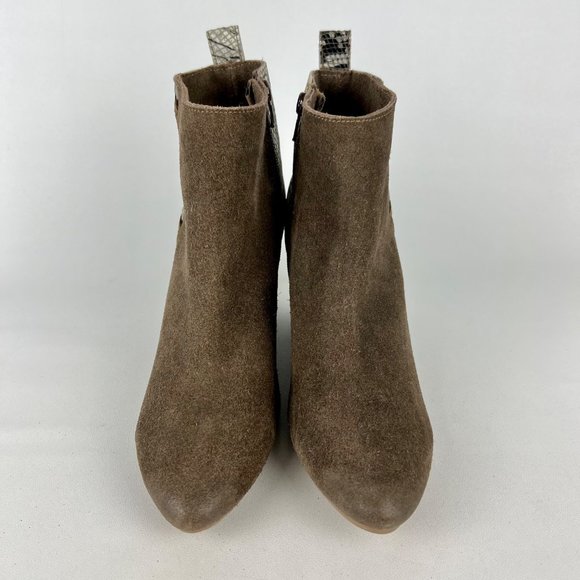 Naughty Monkey Saffron Womens Ankle Boot Taupe Suede Snake Print size 8.5 - Picture 2 of 15